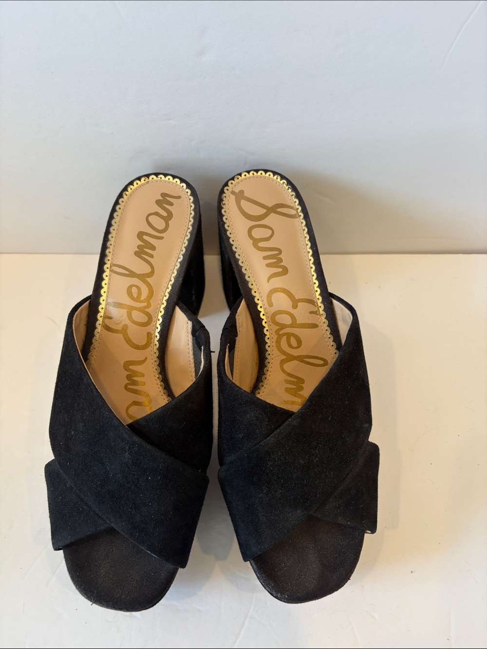 Sam Edelman Black Suede Crisscross Sandals